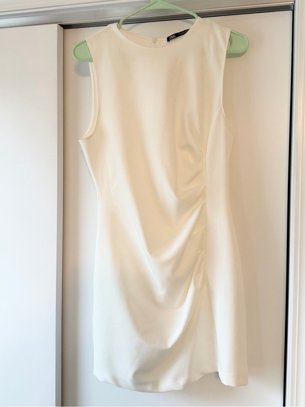 Zara Cream Sleeveless Mini Dress - Clean Minimalist